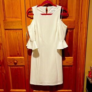 Nicole Miller white dress with open shoulders. Never worn